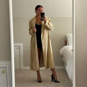 Work of art Suede Trench Coat with gorgeous detailed satin lining